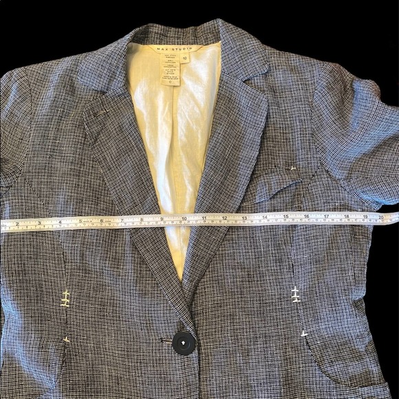 Max Studio Authentic Linen Blazer Jacket Silver - Picture 7 of 9